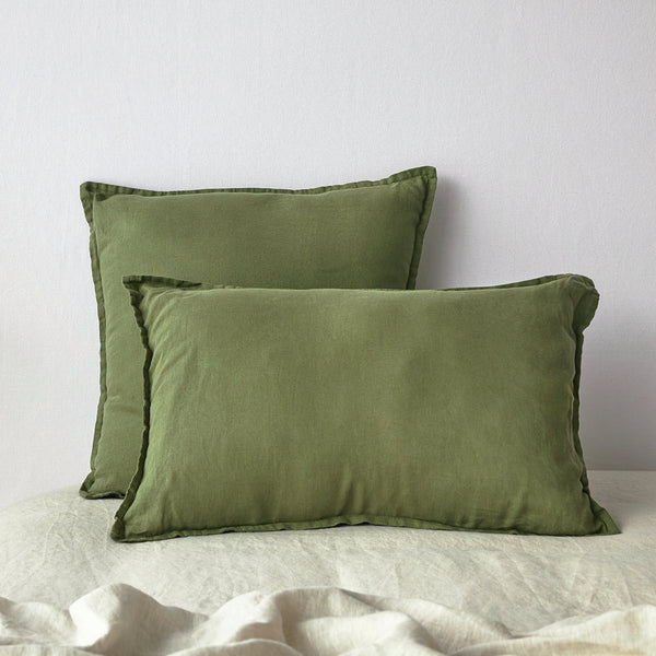 Pure Linen Cushion Cover - Foliage CLEARANCE