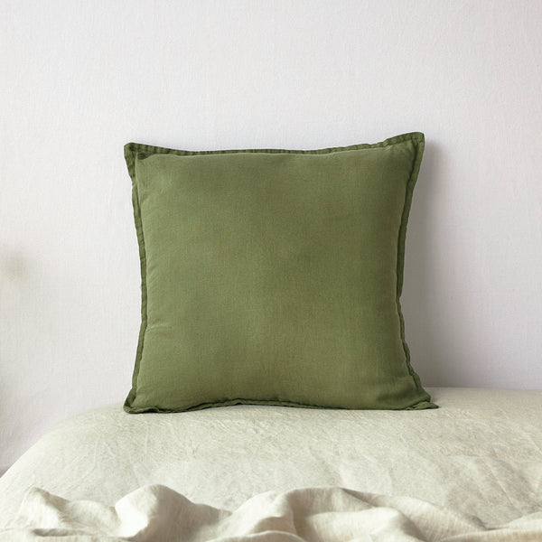 Pure Linen Cushion Cover - Foliage CLEARANCE