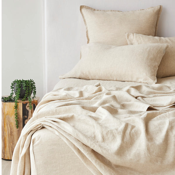 Pure Linen Euro Pillowcase - Natural