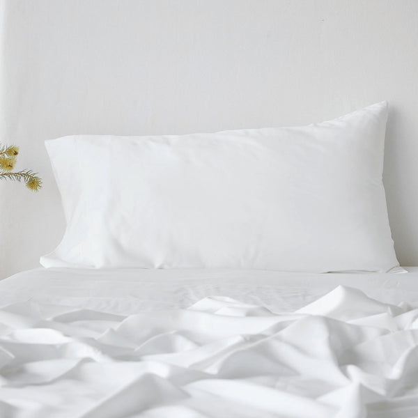 Bamboo Cotton Pillowcase Pair - White