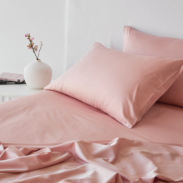 Bamboo Cotton Pillowcase Pair - Blush CLEARANCE