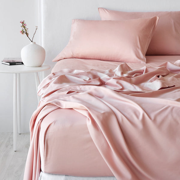 Bamboo Cotton Pillowcase Pair - Blush CLEARANCE