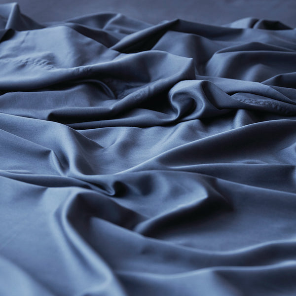 Bamboo Cotton Flat Sheet - Navy