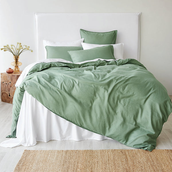 Cambric Cotton Duvet Cover Set - Apple CLEARANCE