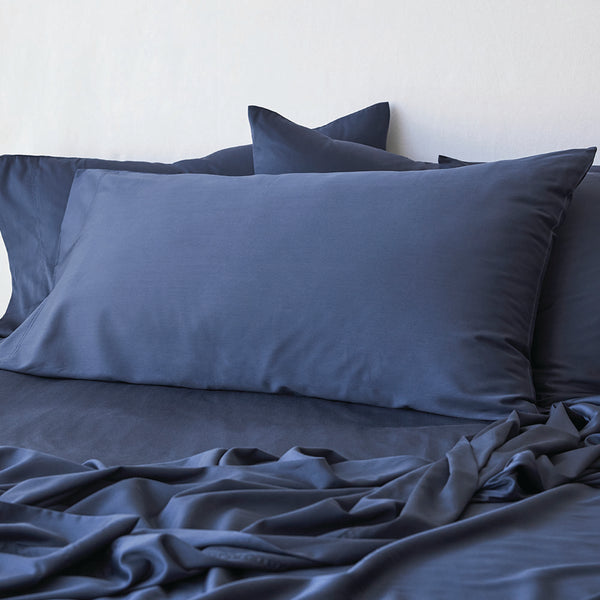 Bamboo Cotton Pillowcase Pair - Navy