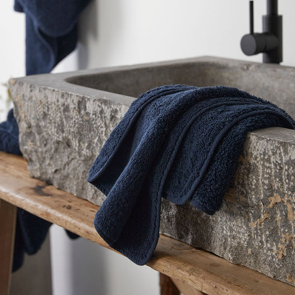 Super Pile Cotton Towel - Indigo CLEARANCE