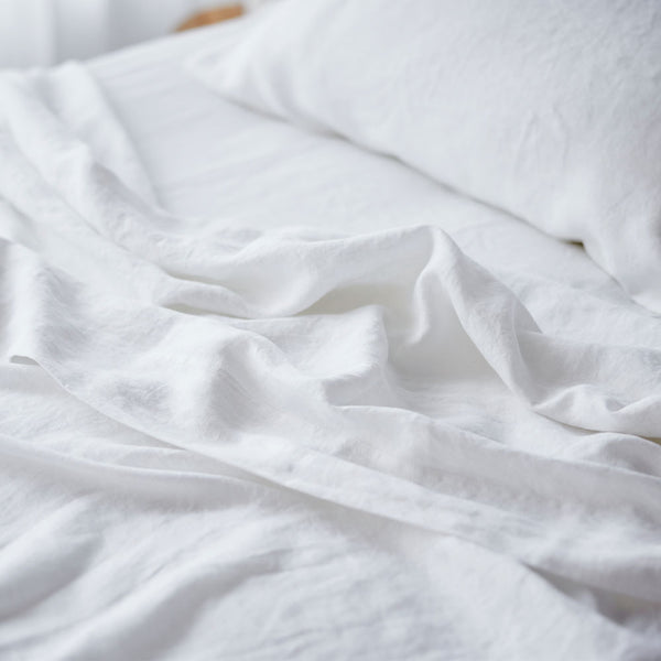 Pure Linen Flat Sheet - White